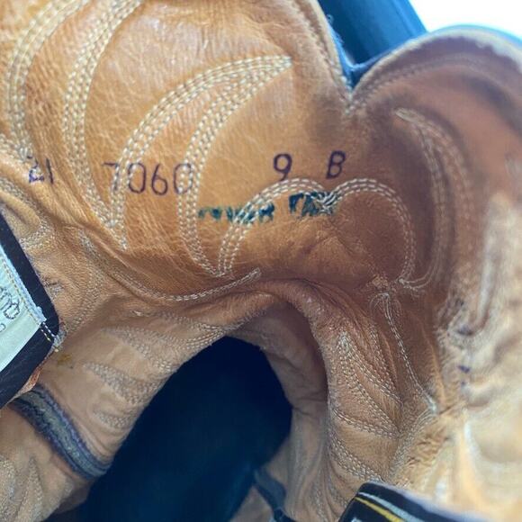 Hyer Vintage Two Tone Western Cowboy Boots Mens Brown Sz 9 Pointed Toe Wingtip‎ - Picture 7 of 11